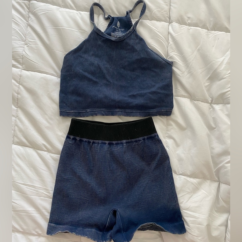 Tank and biker shorts. M/L